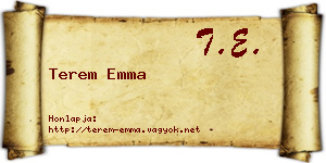 Terem Emma névjegykártya